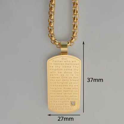 Gold & Black Stainless Steel Jesus Cross Pendant Necklace