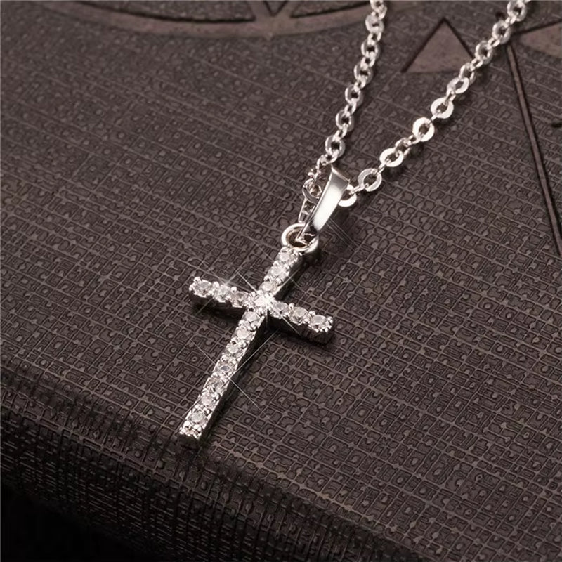 Gold & Black Stainless Steel Jesus Cross Pendant Necklace