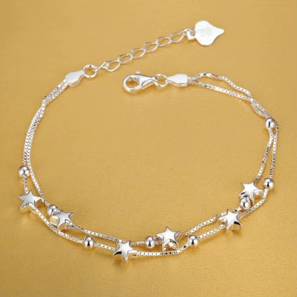 Noble 925 Sterling Silver Square Solid Chain Bracelet for Women Men Charm Party Gift Wedding Fashion Jewelry
